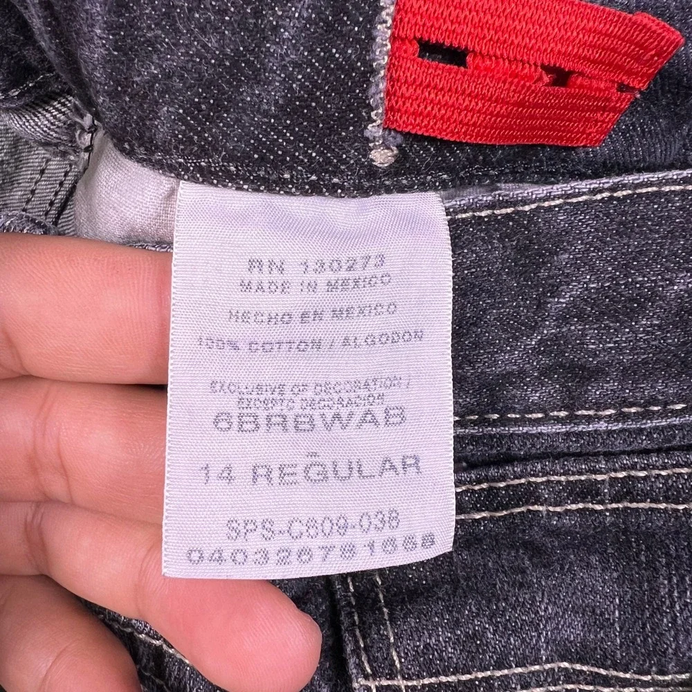 Wrangler Regular Fit Adjustable Waist Jeans Kids Size 14 Black Denim
